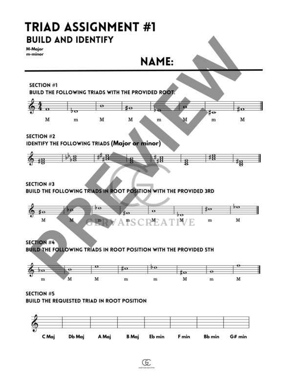 Triad Assignment #1 and #2 Bundle